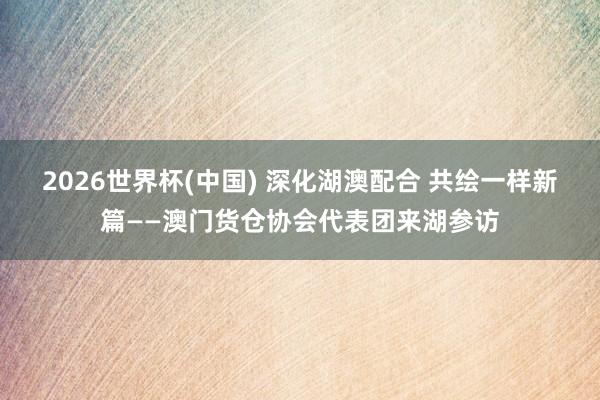 2026世界杯(中国) 深化湖澳配合 共绘一样新篇——澳门货仓协会代表团来湖参访