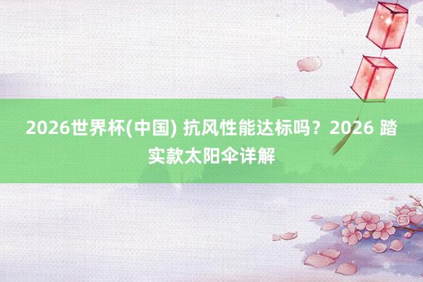 2026世界杯(中国) 抗风性能达标吗？2026 踏实款太阳伞详解