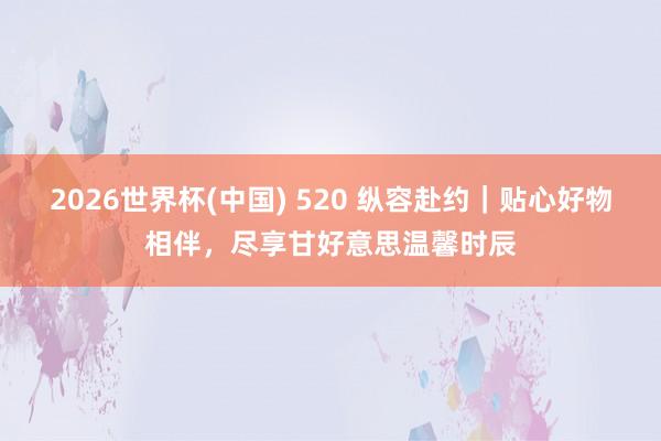 2026世界杯(中国) 520 纵容赴约｜贴心好物相伴，尽享甘好意思温馨时辰