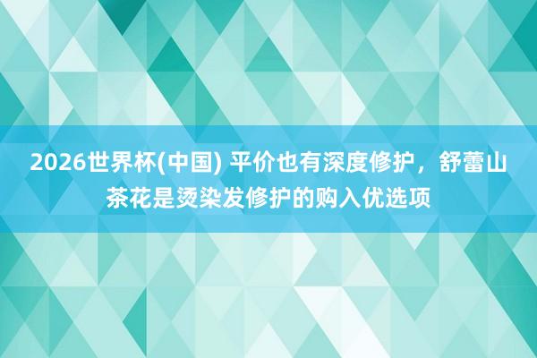 2026世界杯(中国) 平价也有深度修护，舒蕾山茶花是烫染发修护的购入优选项