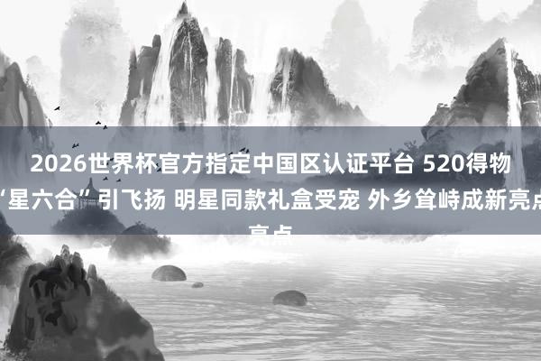 2026世界杯官方指定中国区认证平台 520得物“星六合”引飞扬 明星同款礼盒受宠 外乡耸峙成新亮点