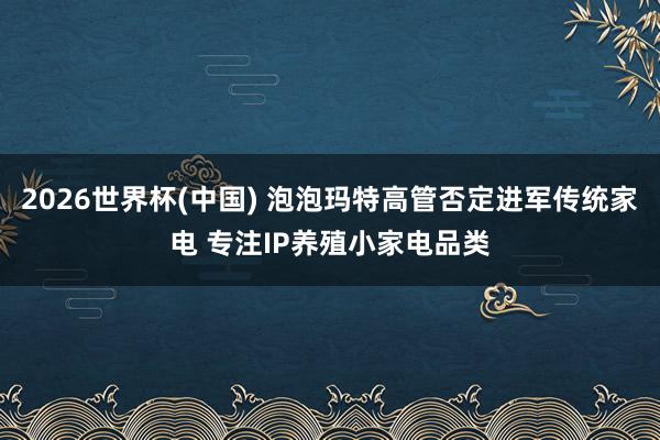 2026世界杯(中国) 泡泡玛特高管否定进军传统家电 专注IP养殖小家电品类