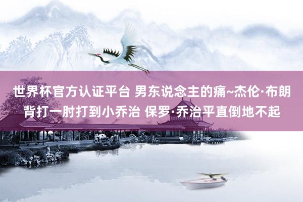 世界杯官方认证平台 男东说念主的痛~杰伦·布朗背打一肘打到小乔治 保罗·乔治平直倒地不起