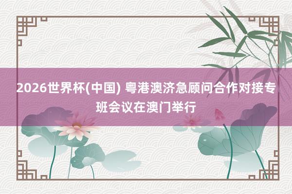 2026世界杯(中国) 粤港澳济急顾问合作对接专班会议在澳门举行