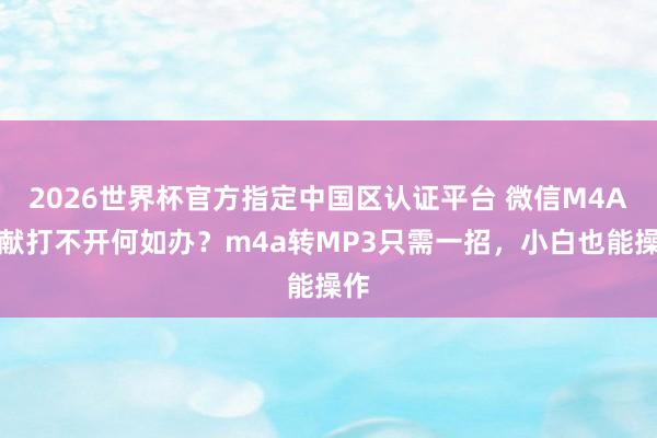 2026世界杯官方指定中国区认证平台 微信M4A文献打不开何如办？m4a转MP3只需一招，小白也能操作