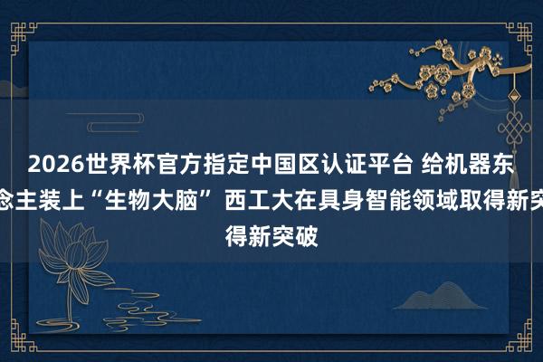 2026世界杯官方指定中国区认证平台 给机器东说念主装上“生物大脑” 西工大在具身智能领域取得新突破