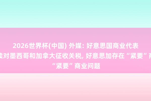 2026世界杯(中国) 外媒: 好意思国商业代表称将接续对墨西哥和加拿大征收关税， 好意思加存在“紧要”商业问题