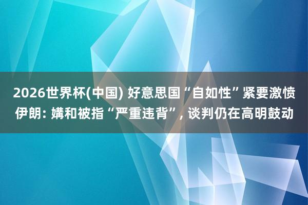 2026世界杯(中国) 好意思国“自如性”紧要激愤伊朗: 媾和被指“严重违背”， 谈判仍在高明鼓动