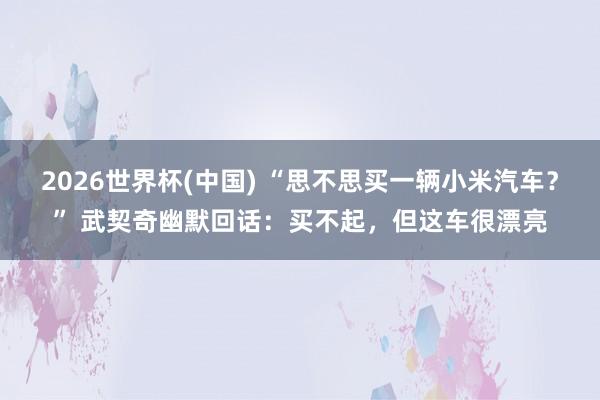 2026世界杯(中国) “思不思买一辆小米汽车？” 武契奇幽默回话：买不起，但这车很漂亮