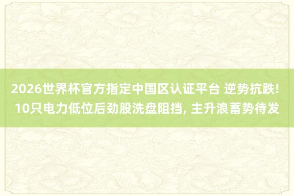 2026世界杯官方指定中国区认证平台 逆势抗跌! 10只电力低位后劲股洗盘阻挡， 主升浪蓄势待发