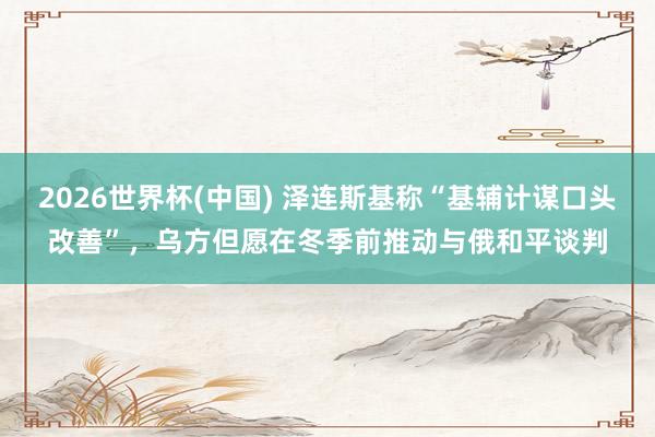 2026世界杯(中国) 泽连斯基称“基辅计谋口头改善”，乌方但愿在冬季前推动与俄和平谈判