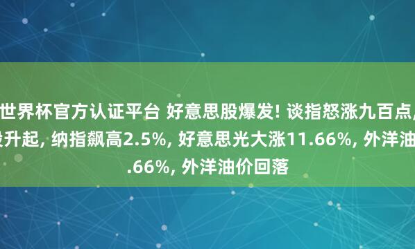 世界杯官方认证平台 好意思股爆发! 谈指怒涨九百点， 芯片股升起， 纳指飙高2.5%， 好意思光大涨11.66%， 外洋油价回落
