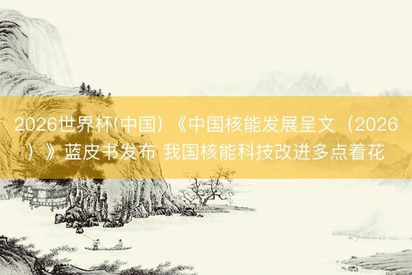 2026世界杯(中国) 《中国核能发展呈文（2026）》蓝皮书发布 我国核能科技改进多点着花