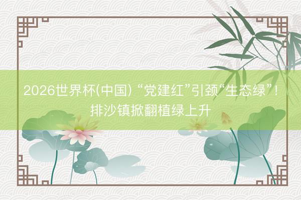 2026世界杯(中国) “党建红”引颈“生态绿”！排沙镇掀翻植绿上升